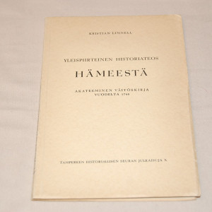 Kristian Limnell Yleispiirteinen historiateos Hämeestä